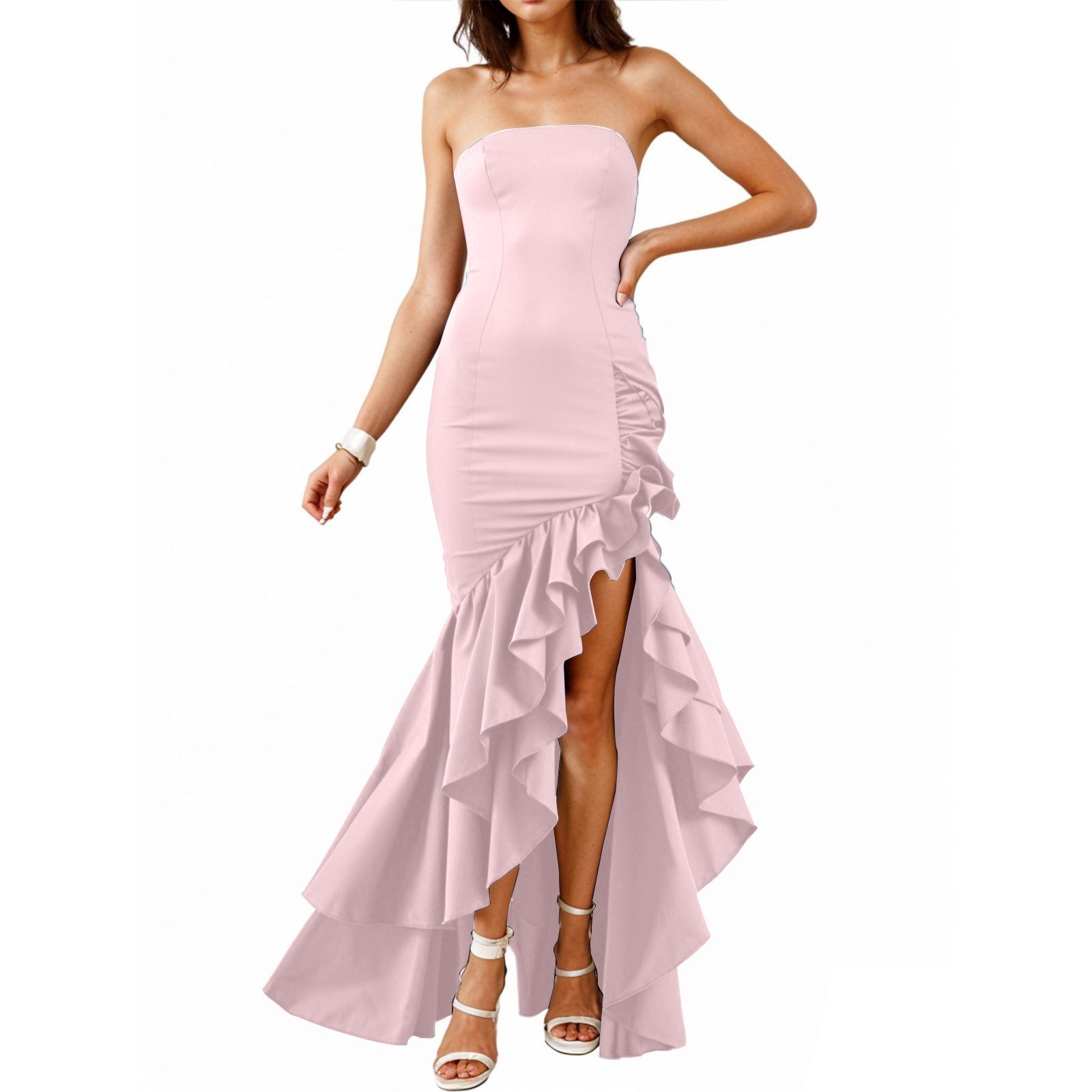 Fashion Tube Dress Summer Solid Color Sasual Backless Slim Short Dresses Party Womens Clothing